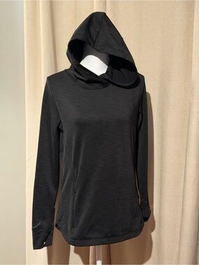 Athleta Boot Camp Pullover Cross Back Hoodie in Black Size Small